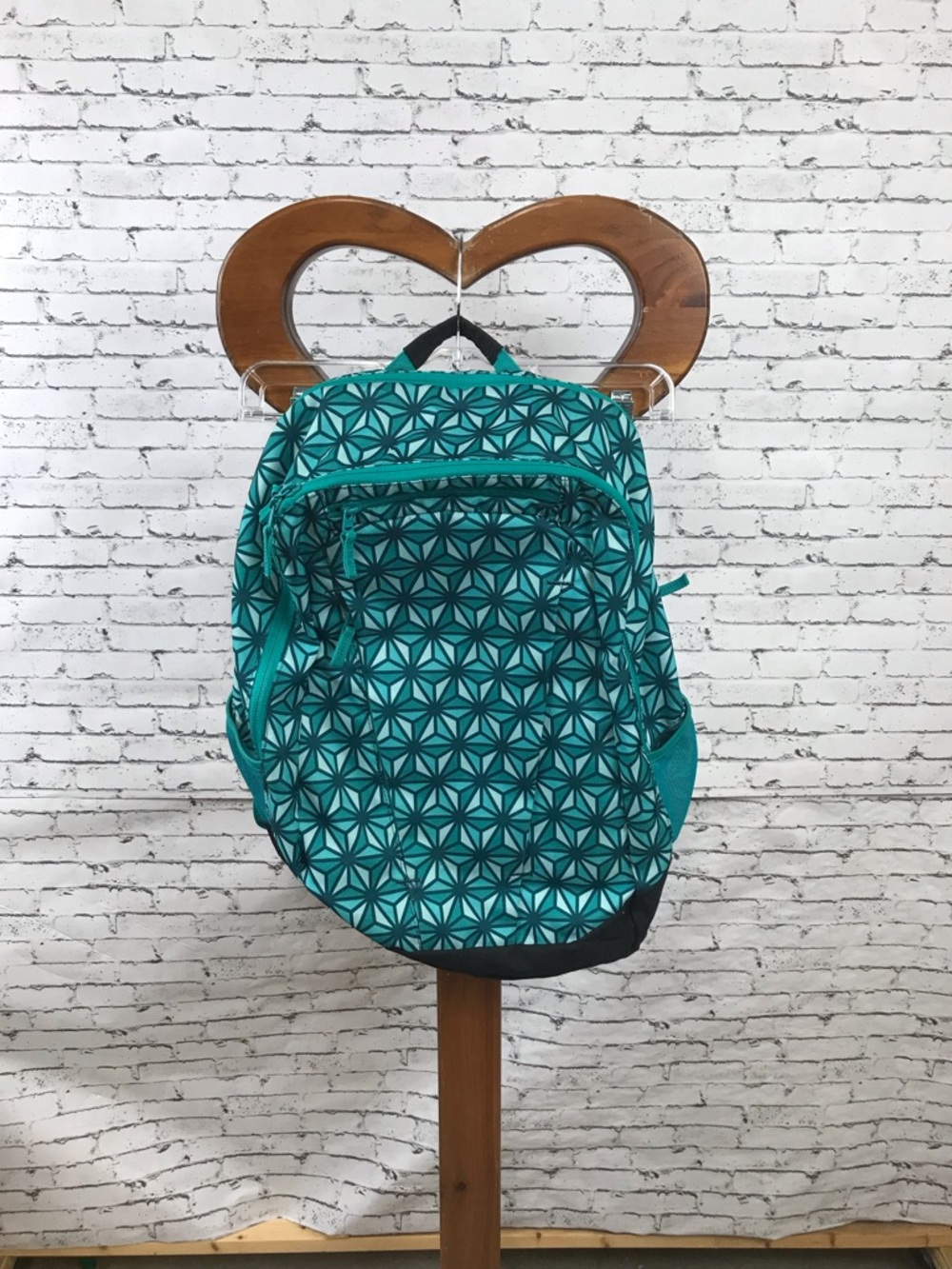 Land’s end | Turquoise Geometric Pattern Backpack